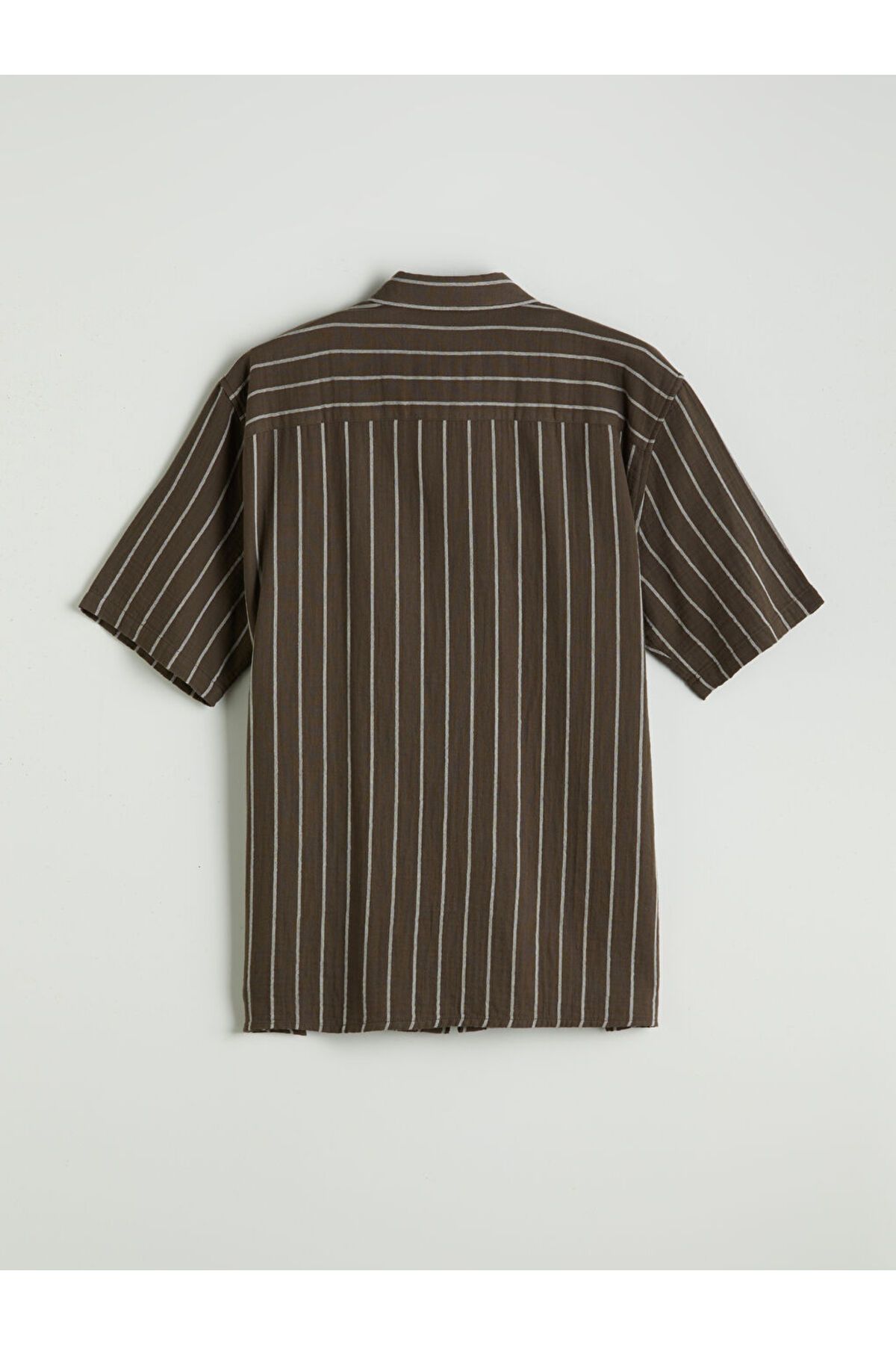 LC Waikiki-New Season Regular Fit Short Sleeve Striped Muslin Men's Shirt - S5Pl13Z8 6