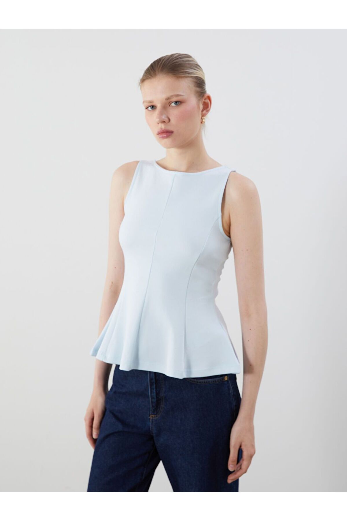 LC Waikiki LCW Vision Kayık Yaka Peplum Bluz
