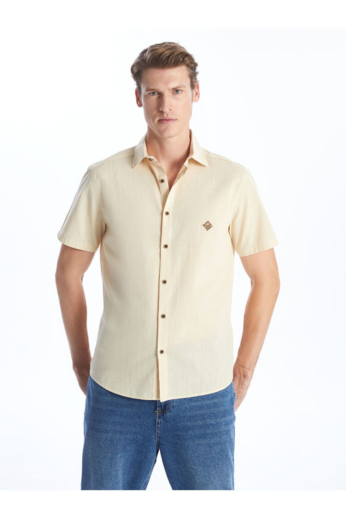 LC Waikiki Yeni Sezon Regular Fit Kisa Kollu Erkek Gomlek - S4JA89Z8
