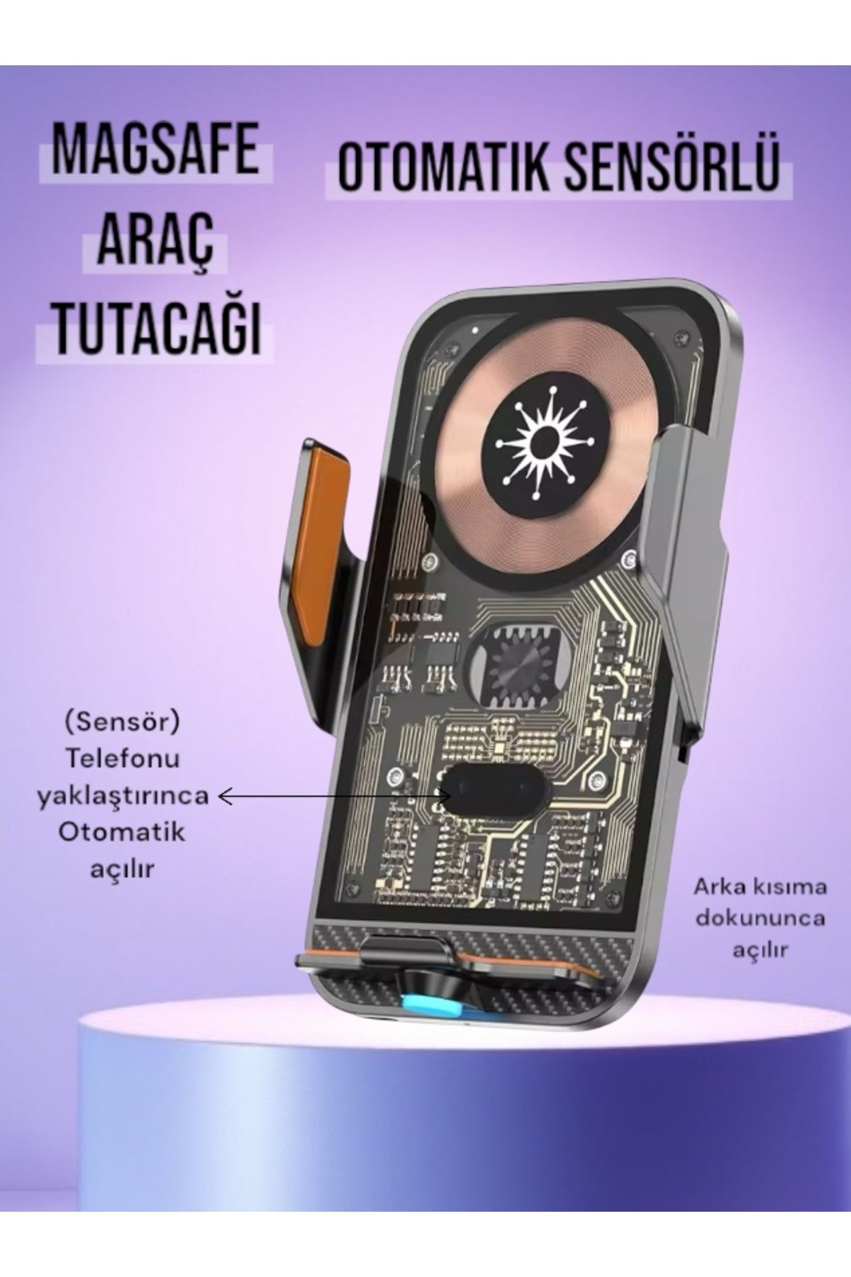 bestcase 15w Kablosuz Şarj Özellikli Otomatik Açılır Sensörlü Magsafe Araç İçi Telefon Tutacağı Otomatik