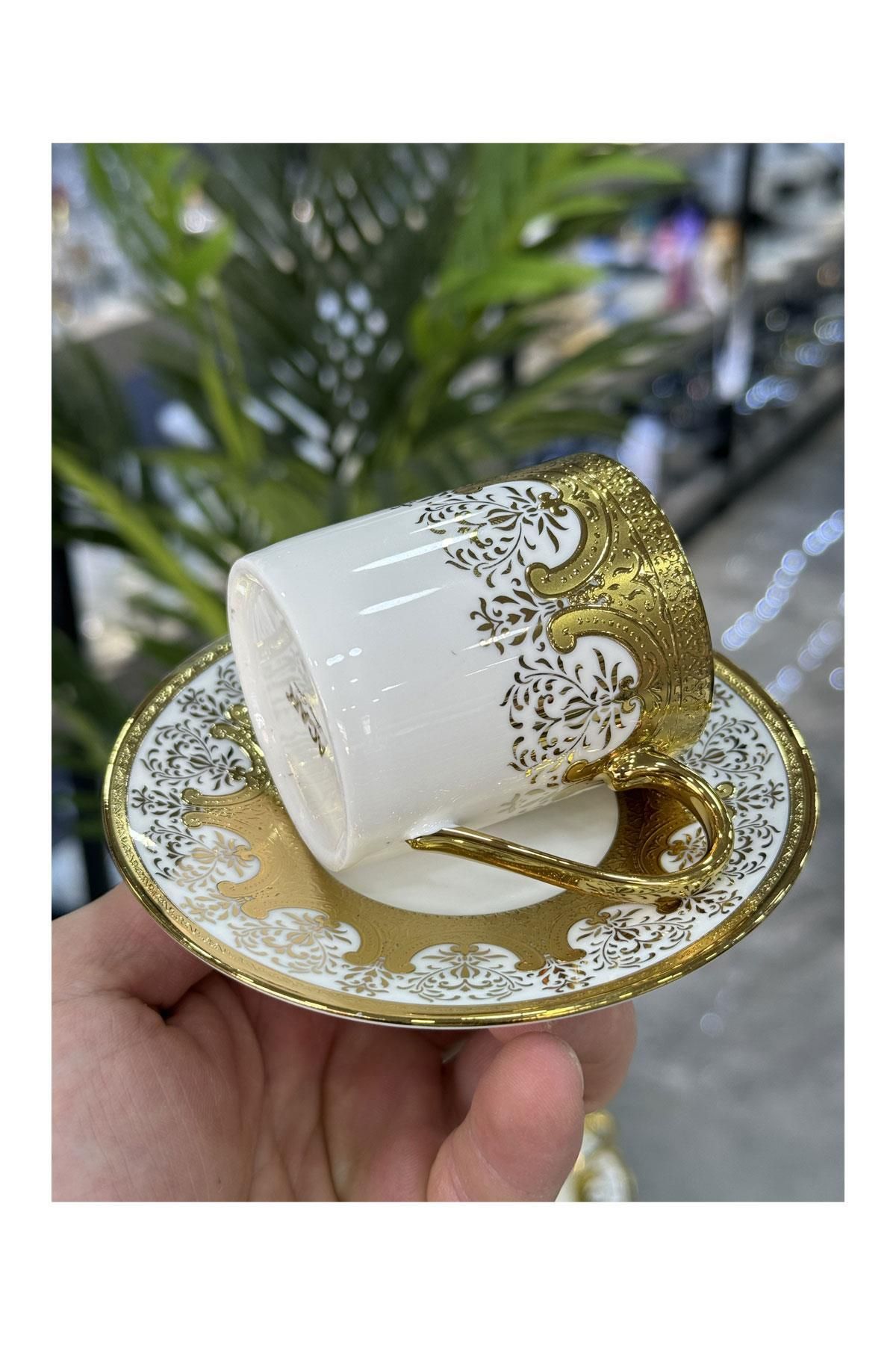 Doğudeko Lüx Porselen 6 Lı Avangart Fincan Takımı Adora