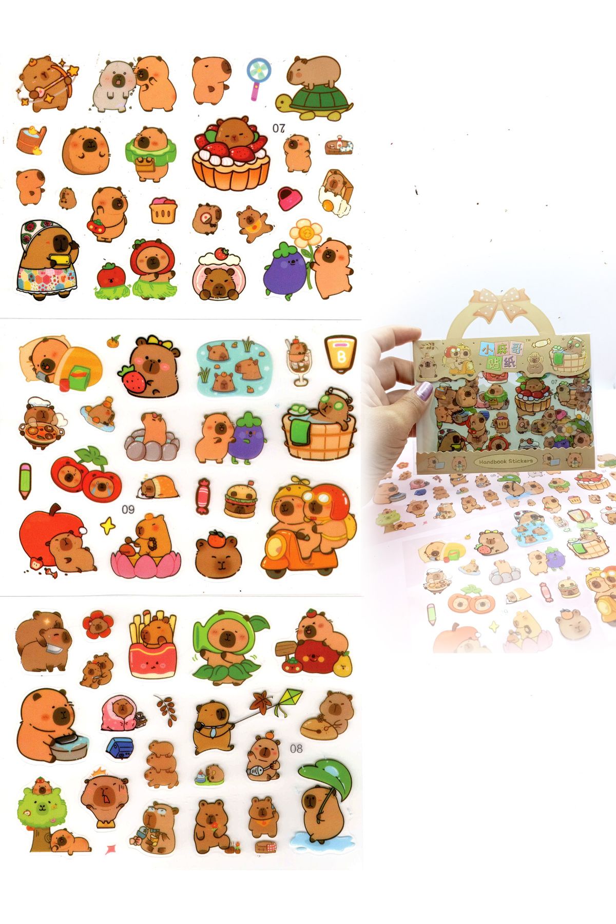 Limmy Capybara Sticker Şeffaf Stiker Kapibara Çanta Şeklinde Çıkartma- Komik