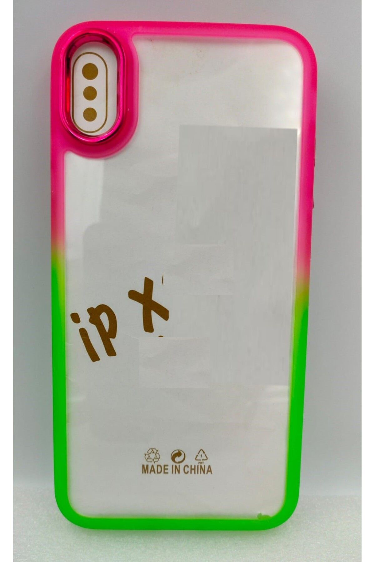 Generic-Clear Soft Case Compatible with iPhone X with Gradient Color Contrast Edge Style 1