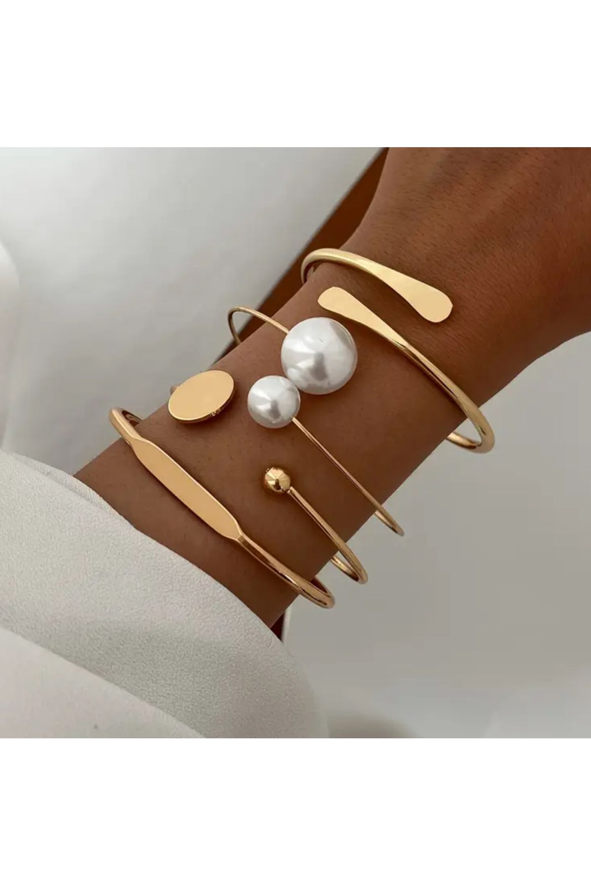 DIERA Gold Kararmaz 4’lü Minimalist Şık Bileklik