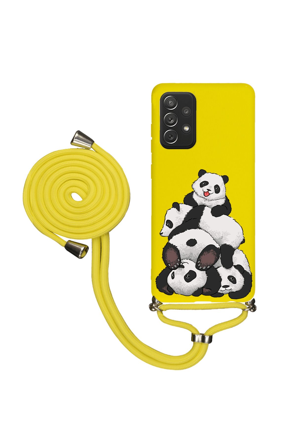 Royaleks Samsung A72 İpli Lansman Kılıf - Cute Pandas