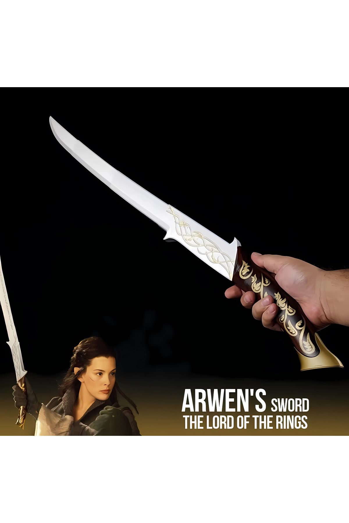 GRAT3D Arwen Hadhafang Kılıç 100 Cm – Açılabilir Model | Stand | Lotr Koleksiyon Ürünü