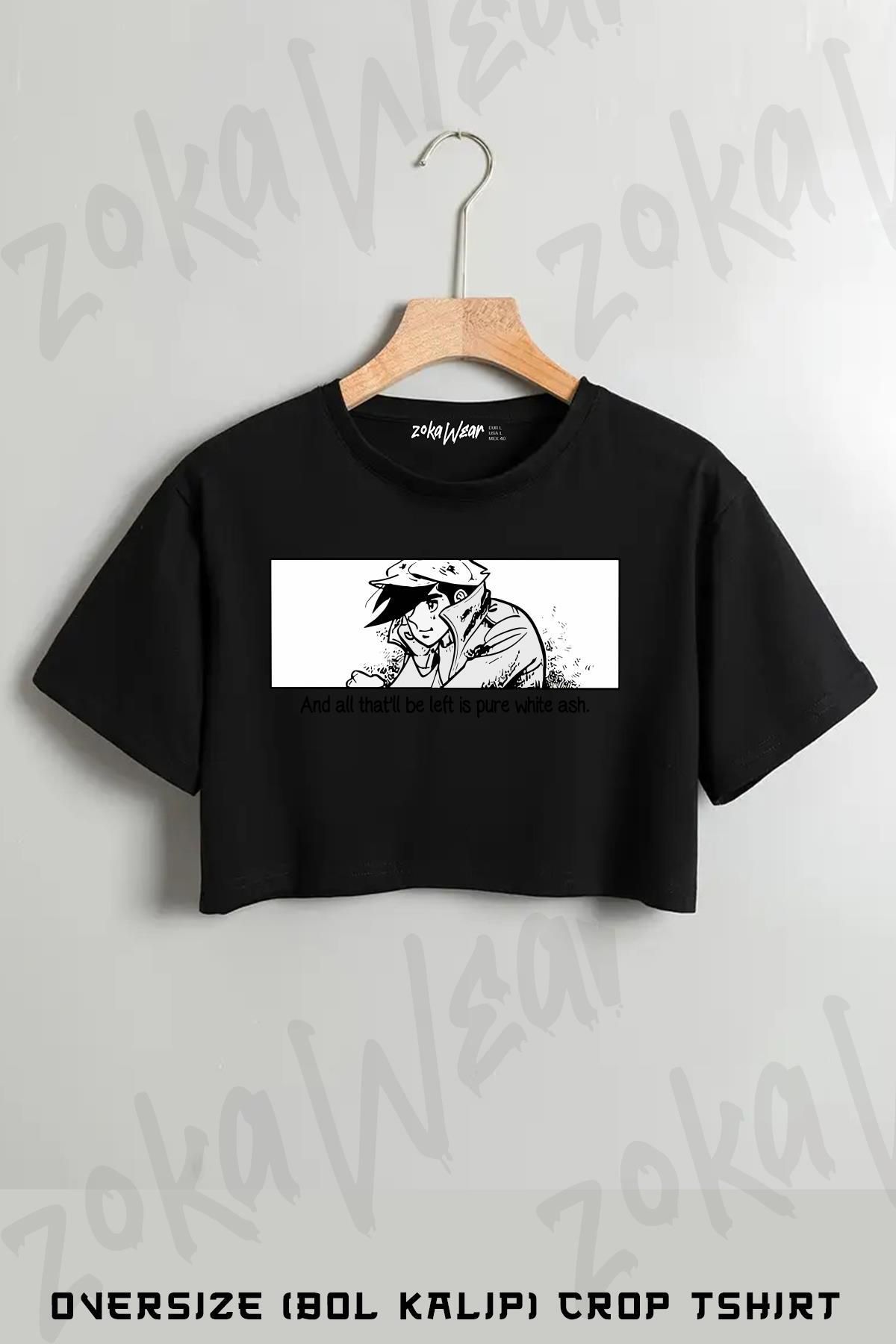 ZOKAWEAR Ashita No Joe 2 Baskılı Oversize Crop T-Shirt