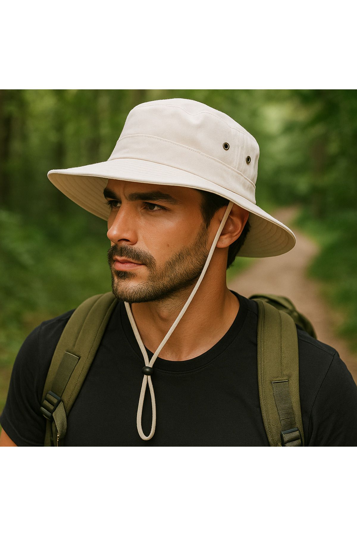 MYZİ STORE Unisex Bej Yazlık Safari Şapka EVA Siperlik