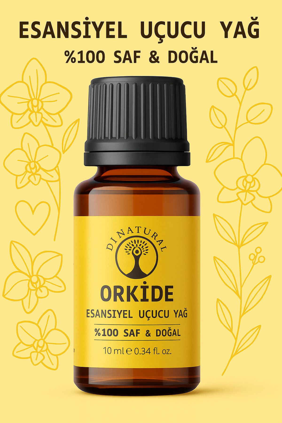 di naturel Orkide Uçucu Yağ %100 Saf Doğal Esans Buhurdanlık Difüzör Oda Esansı 10 ml