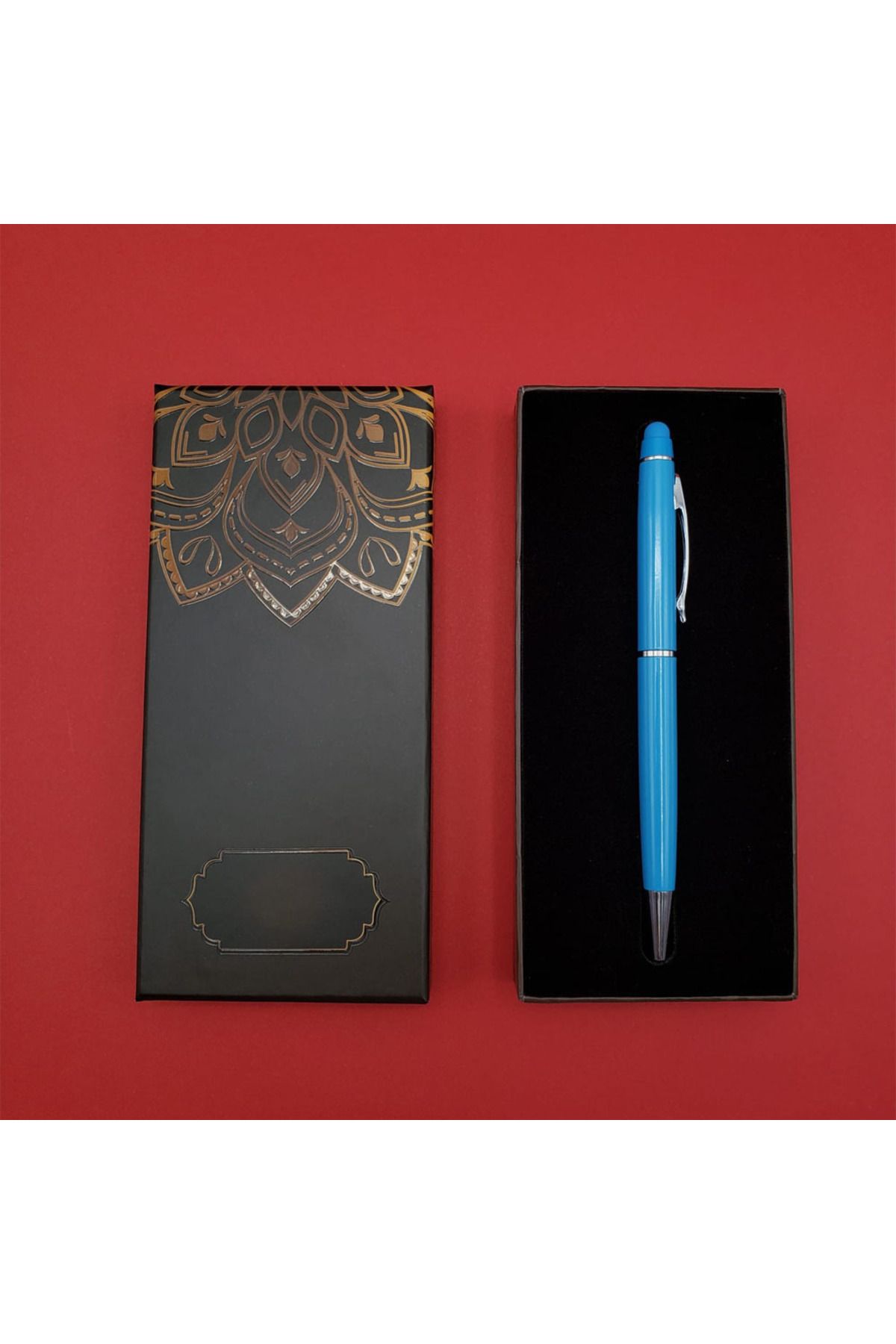 D&M Life Collection Mandala Desenli Kutulu Turkuaz Tükenmez Kalem