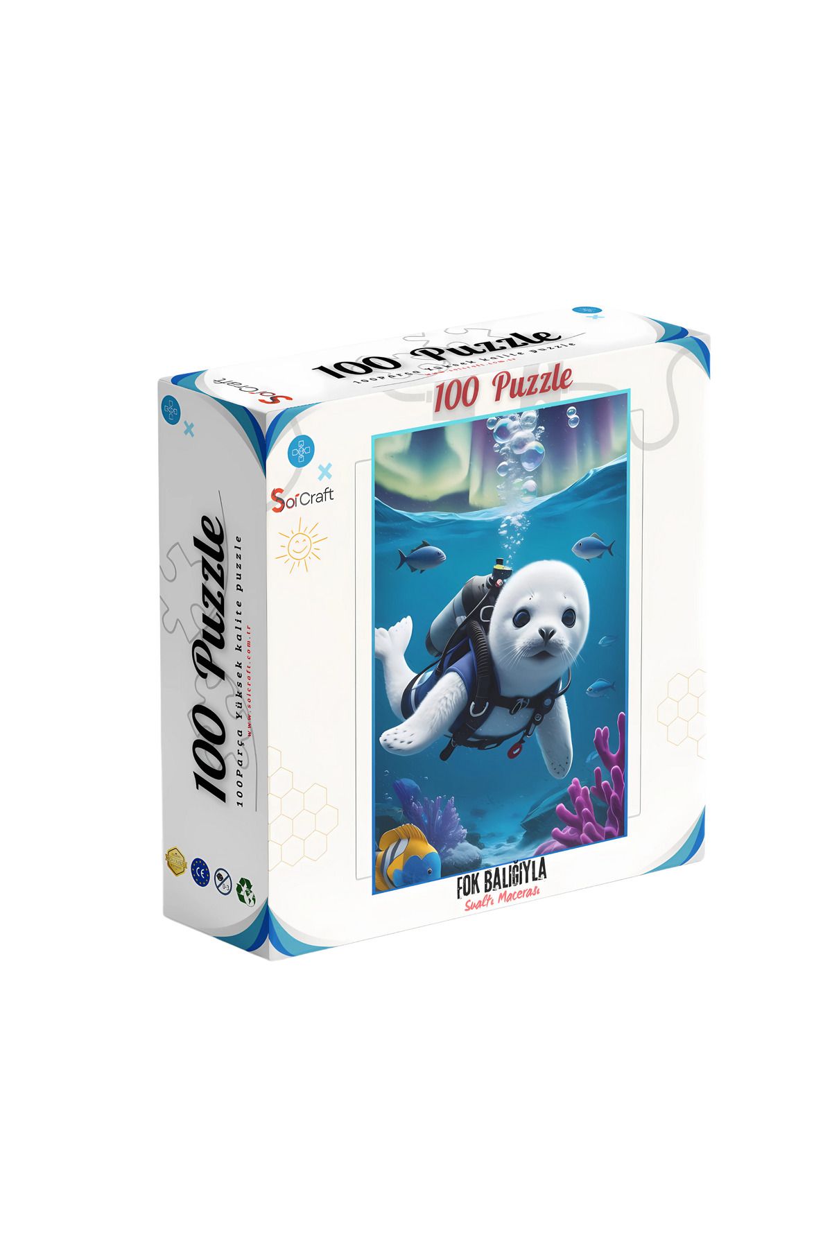 Soi Craft 100 Parça Puzzle Çift Tasarım Tek Kutu Fok Balığı Maceracı