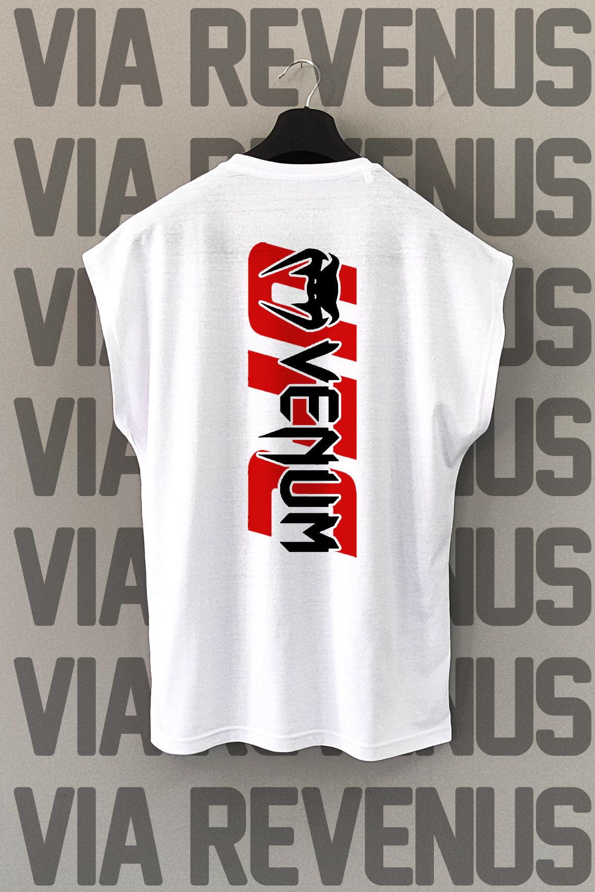 Vordevia Sırt Baskılı Sıfır Kollu Bisiklet Yaka Spor Tshirt