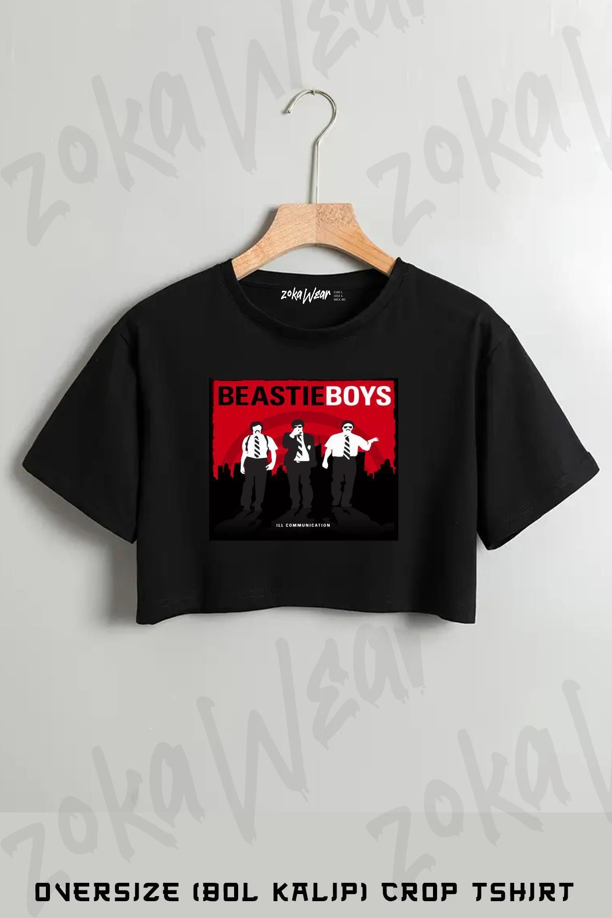 ZOKAWEAR Beastie Boys Baskılı Oversize Crop T-Shirt