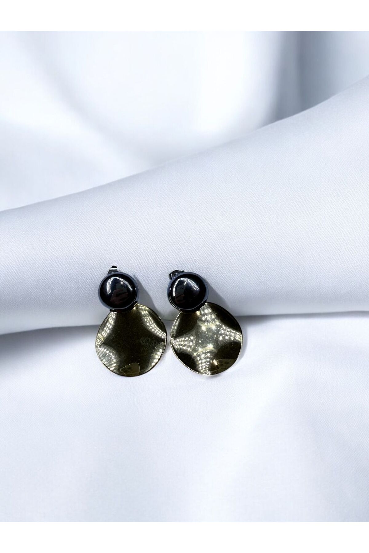 AKMNY BOUTIQUE ÇELİK KÜPE GOLD / GÜMÜŞ YUVARLAK DALGALI