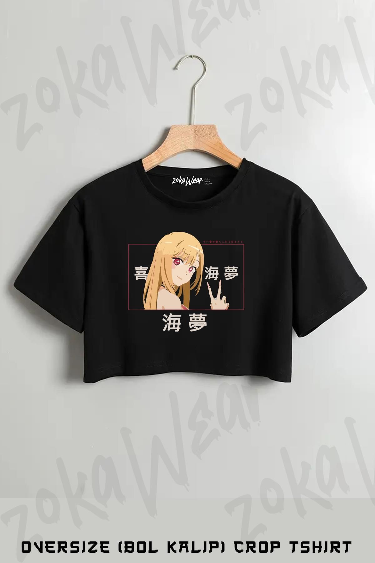 ZOKAWEAR My Dress Up Darling Marin Kitagawa2 Baskılı Oversize Crop T-Shirt