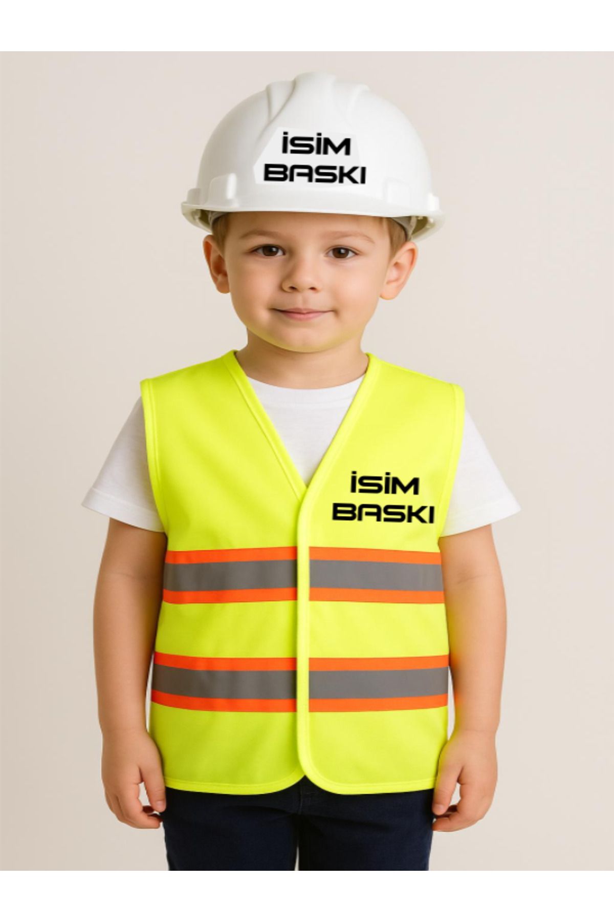 Teknik ÇOCUK YELEK VE BARET SETİ ( isim baskısını soru kısmından bildirin lütfen)