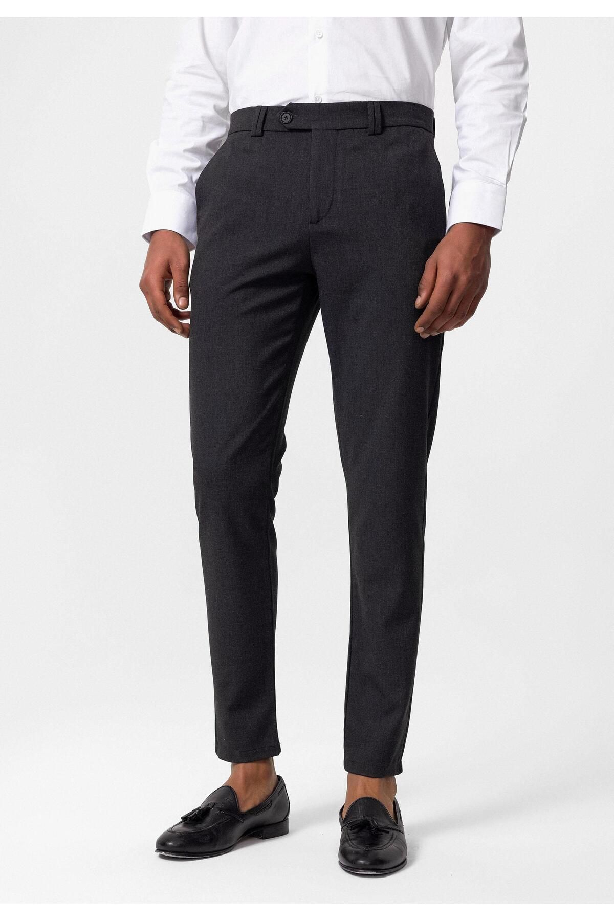 Antioch Füme Erkek Slim Fit Kumaş Pantolon