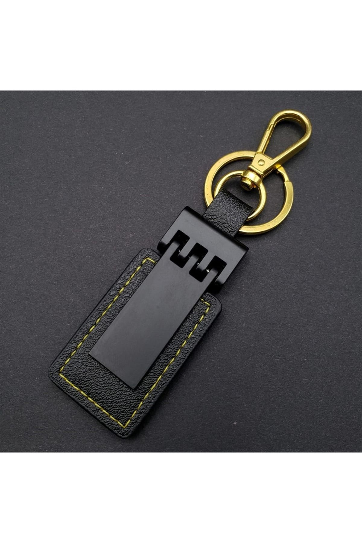 D&M Life Collection Siyah Gold Deri Metal Anahtarlık