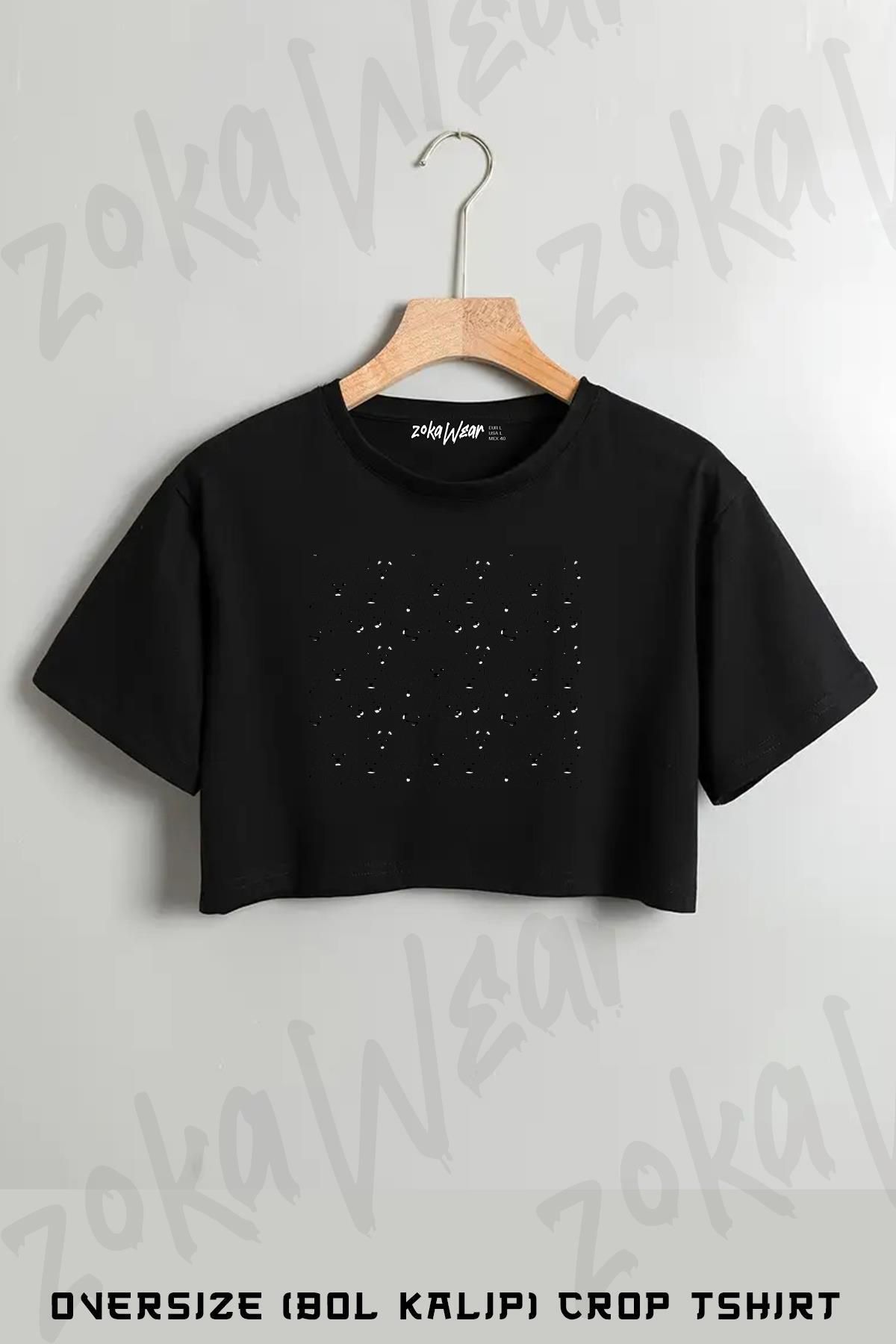 ZOKAWEAR Oh Samoyed Baskılı Oversize Crop T-Shirt