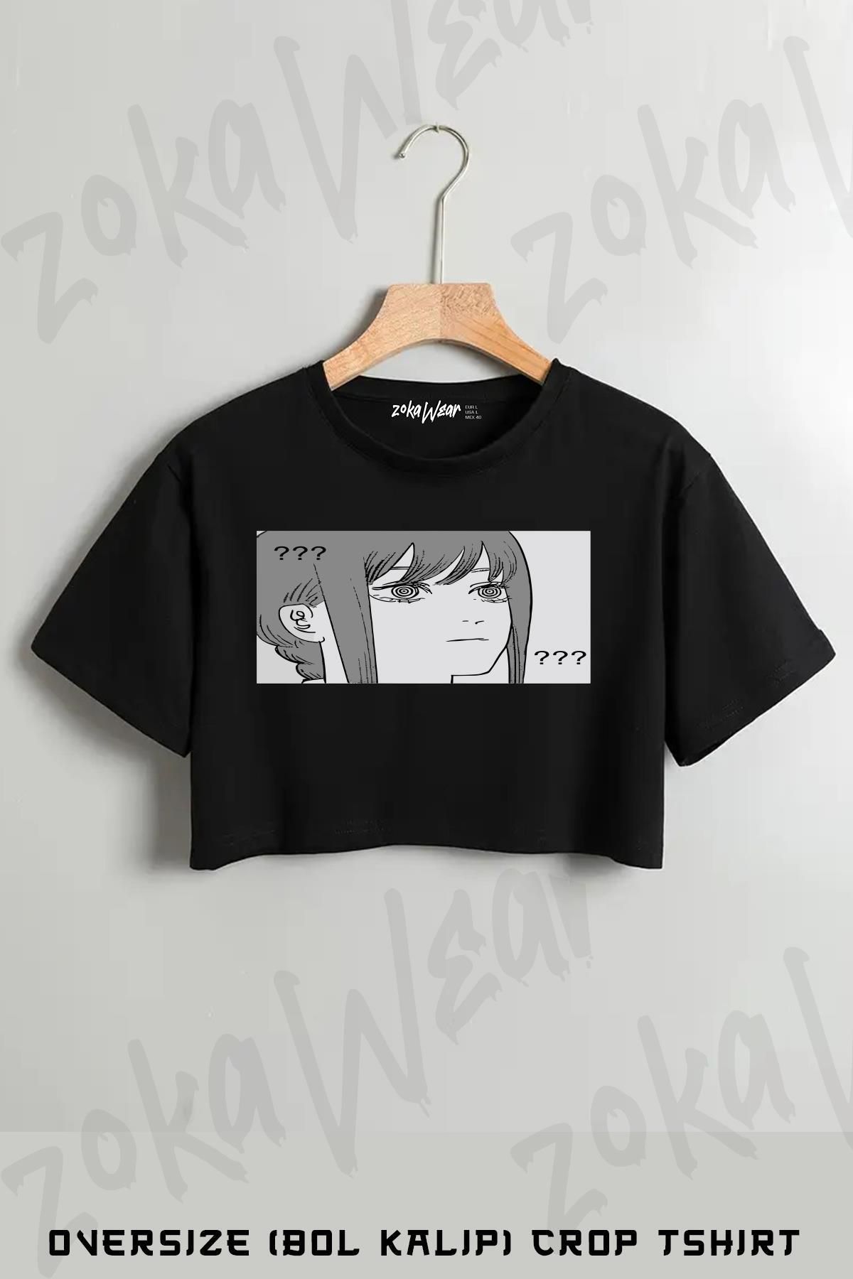 ZOKAWEAR Chainsaw Man Makima Baskılı Oversize Crop T-Shirt