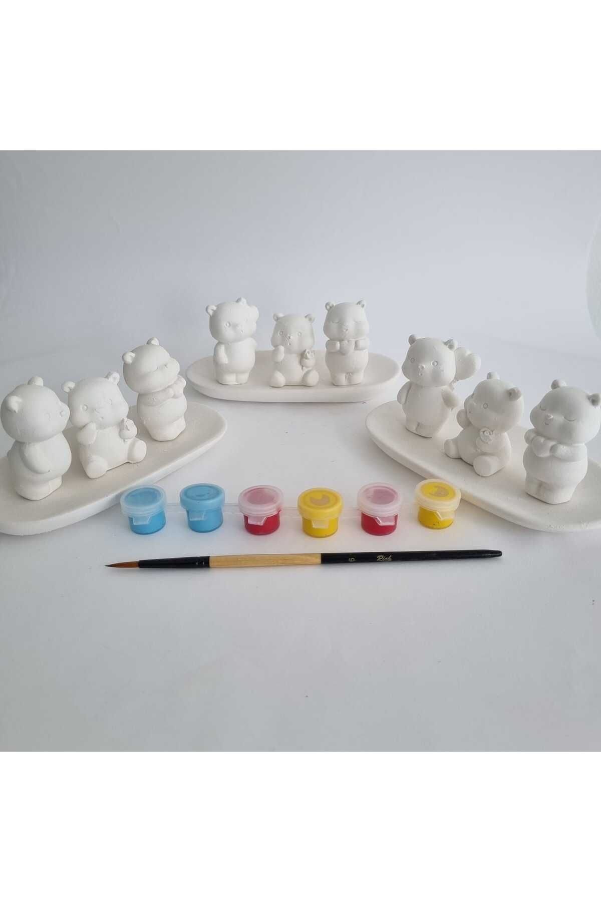 SerenityHaven Taş Tozu Boyama Seti Minik Ayılar 3 lü set