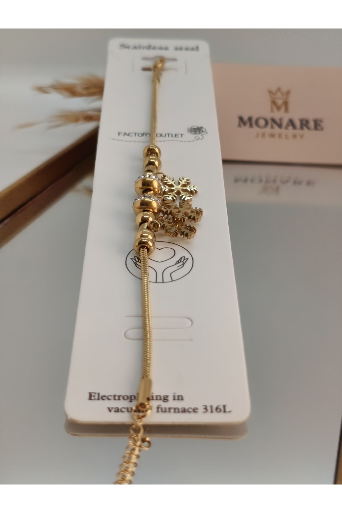 MONARE JEWELRY Monare Kadın Çelik Bileklik Kararmaz Suya Dayanıklı Antialerjik