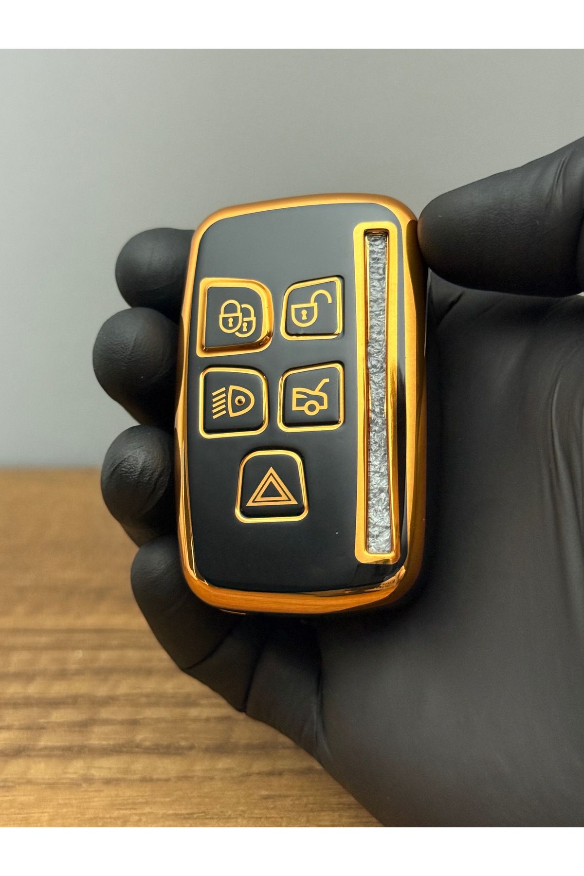 Mavi Keys Range Rover Land Rover Smart 2012 ve Sonrası 5 Düğmeli Silikon Anahtar Koruma Kılıfı Siyah Renk