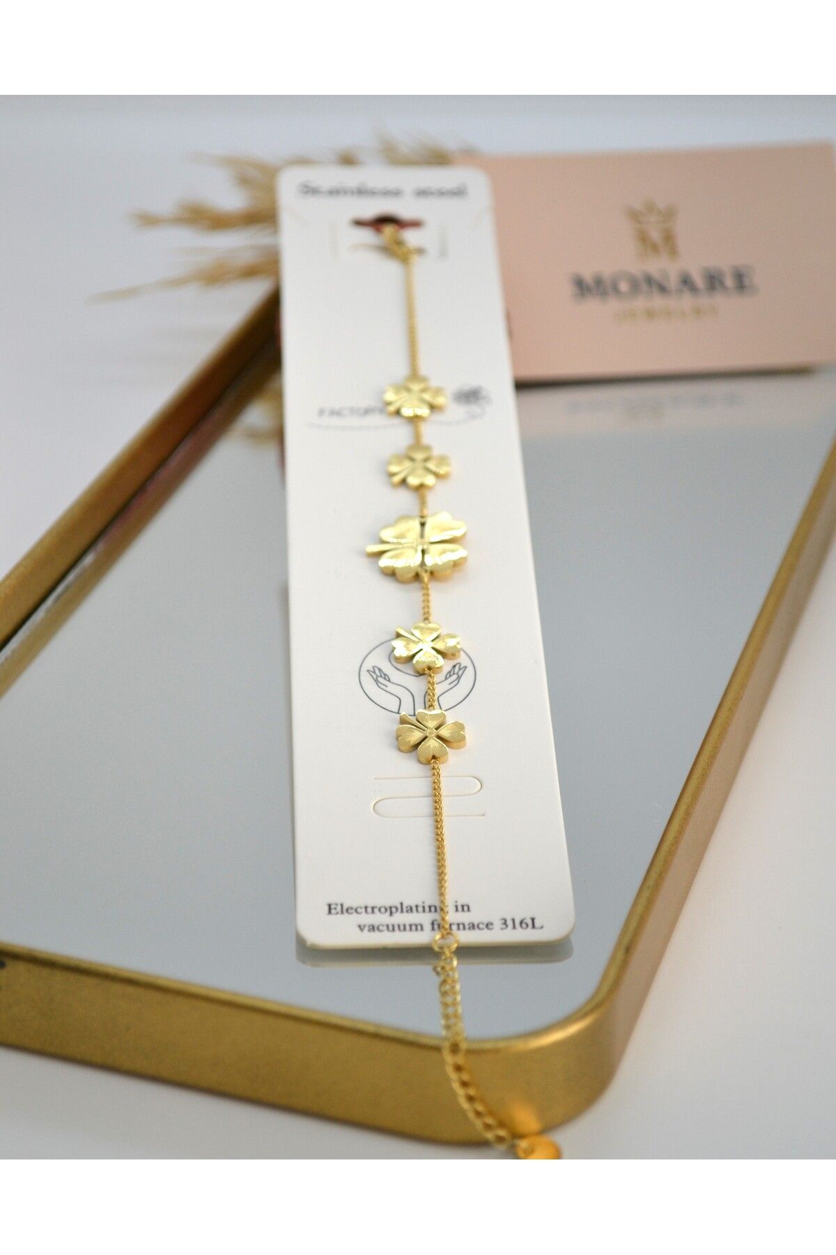 MONARE JEWELRY Monare Kadın Çelik Bileklik Kararmaz Suya Dayanıklı Antialerjik