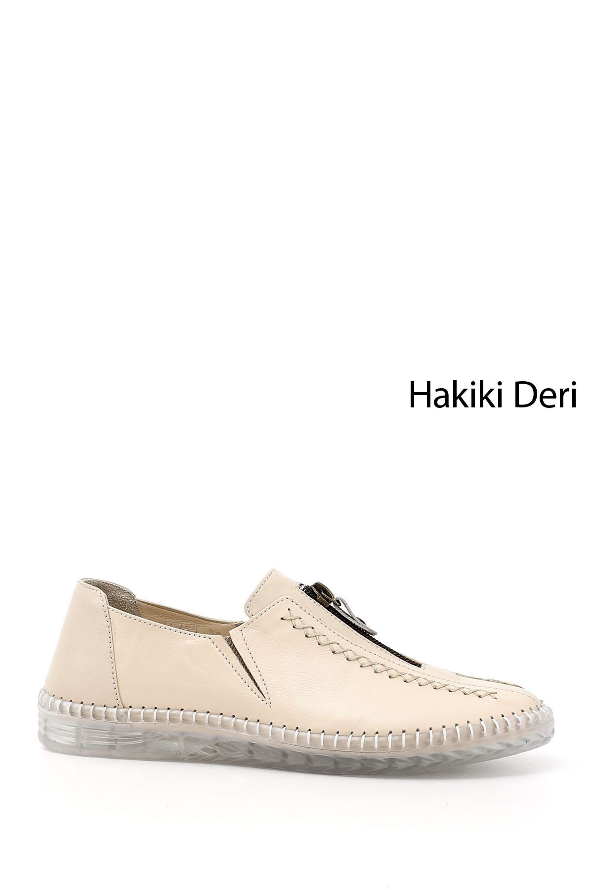 GÖNDERİ(R) Kadın / Kız Bej Hakiki Deri Comfort Ayakkabı