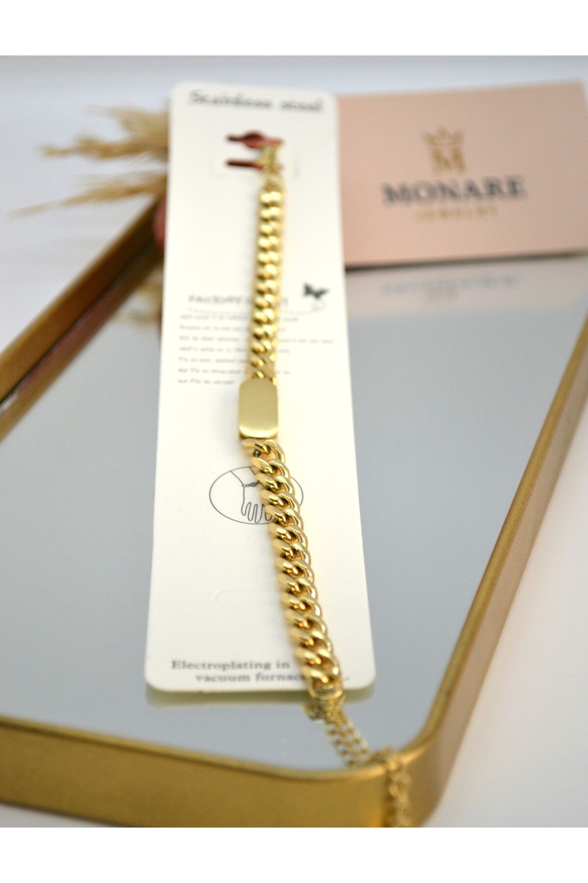 MONARE JEWELRY Monare Kadın Çelik Bileklik Kararmaz Suya Dayanıklı Antialerjik