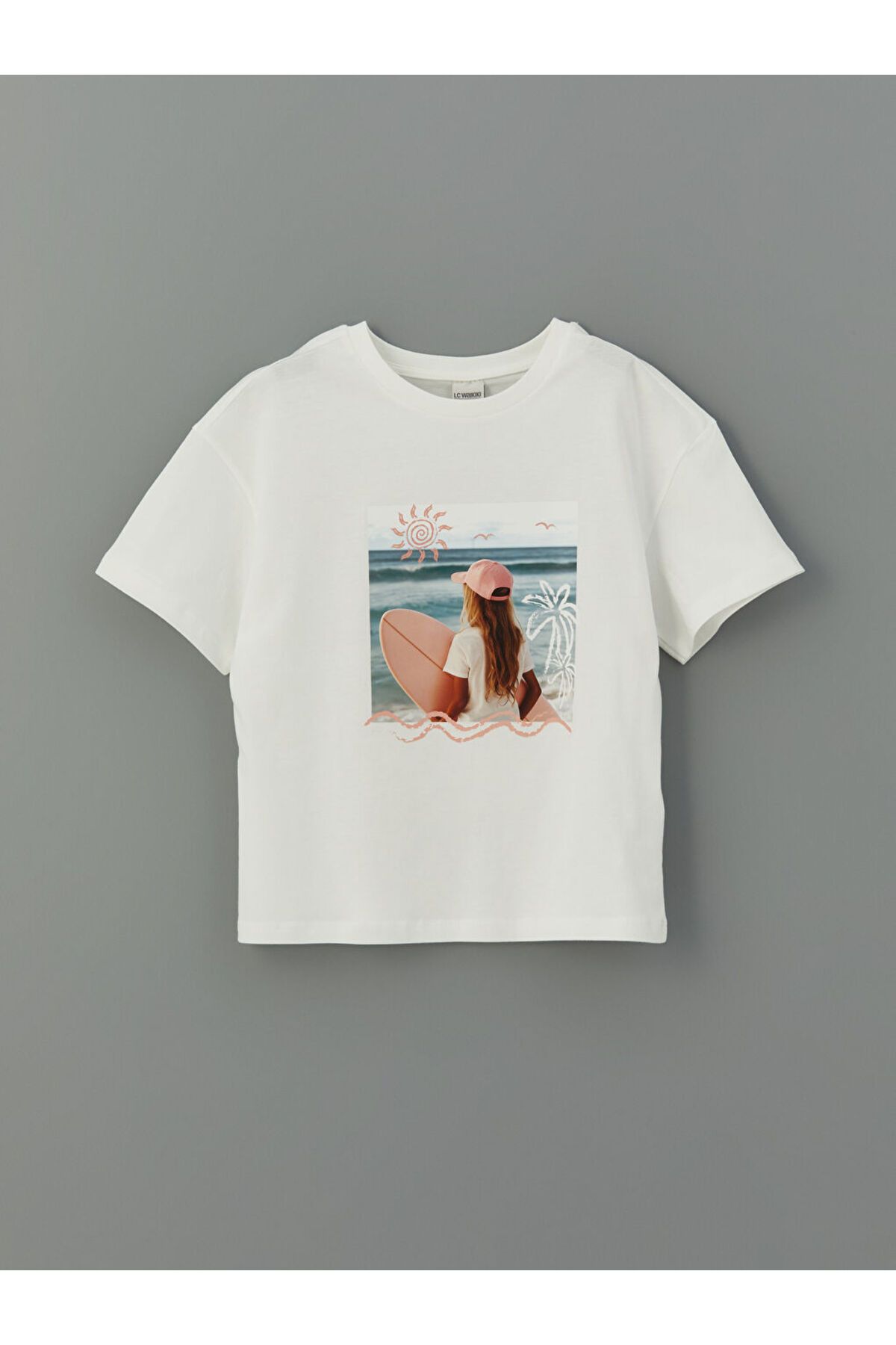 LC Waikiki-New Season Crew Neck Girls' T-Shirt - S5L410Z4 1