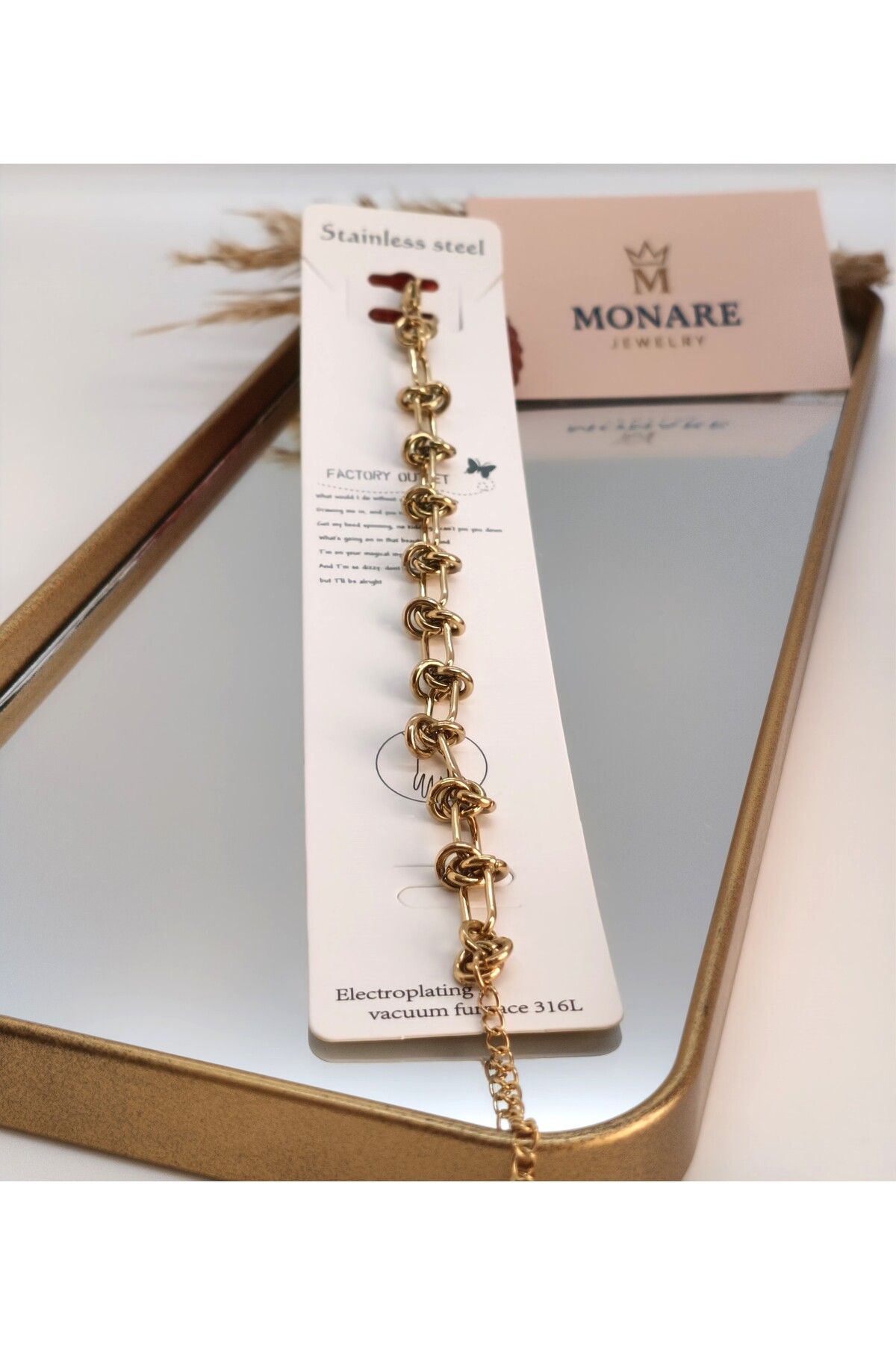 MONARE JEWELRY Monare Kadın Çelik Bileklik Kararmaz Suya Dayanıklı Antialerjik