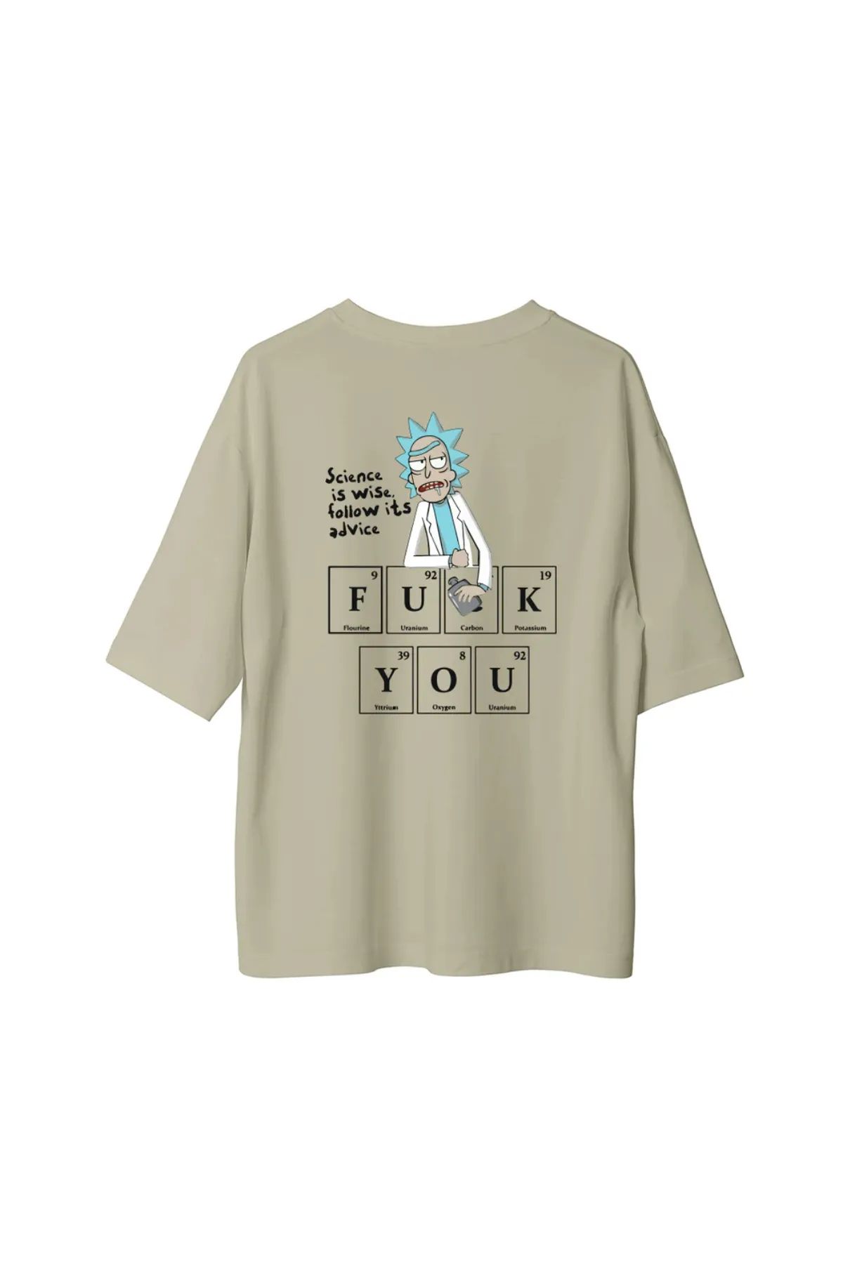 Koklonmoda Büyük Beden Unisex Doktor Ricky Baskılı Oversize T-Shirt