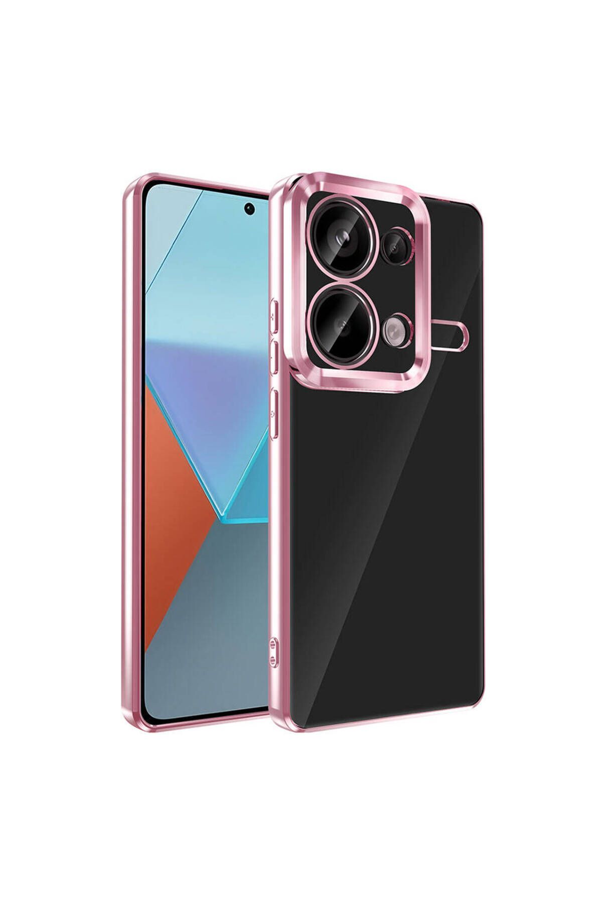 YTSGLOBAL Redmi Note 13 Pro 4G Kılıf Kamera Korumalı Logo Gösteren YTSG Omega Kapak - Rose Gold