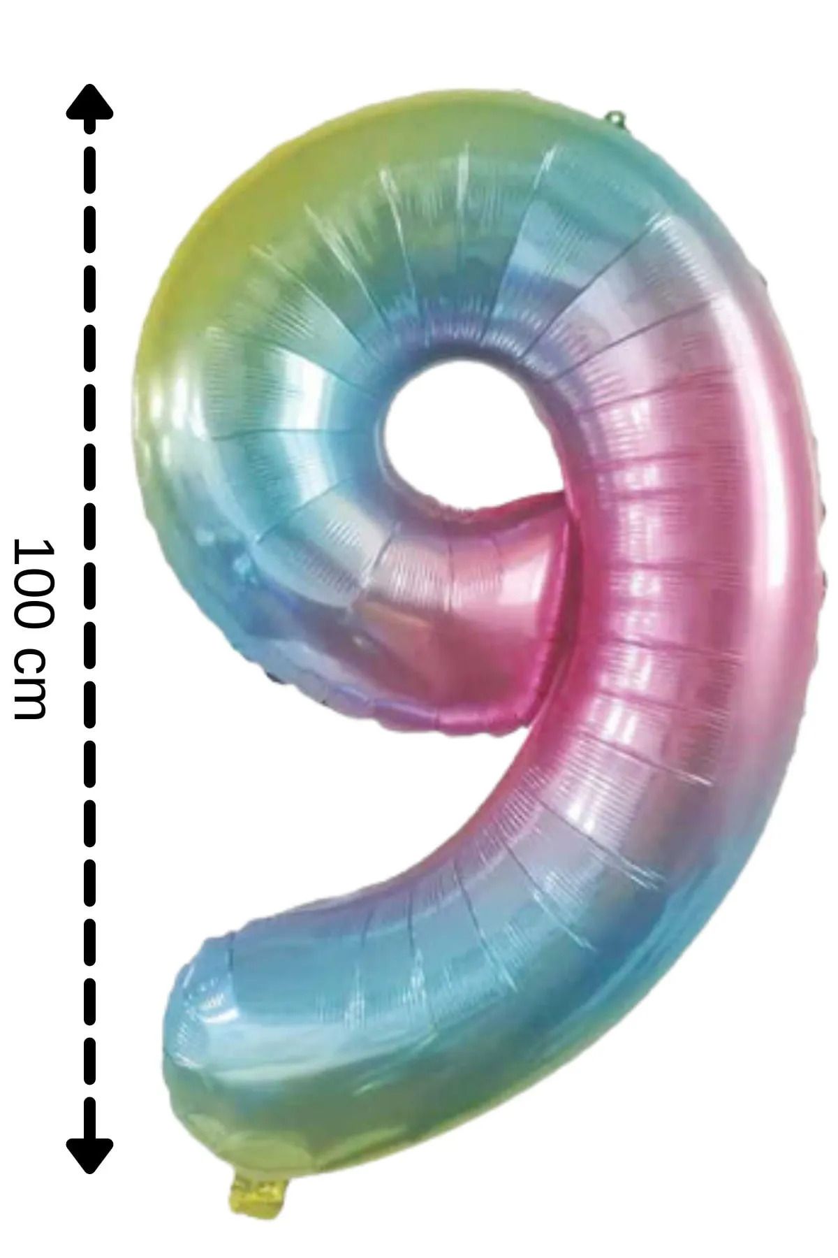 FOKUL Unicorn Gökkuşağı Rengarenk 100 Cm 40 inç Büyük Rakam Folyo Yaş Balonu