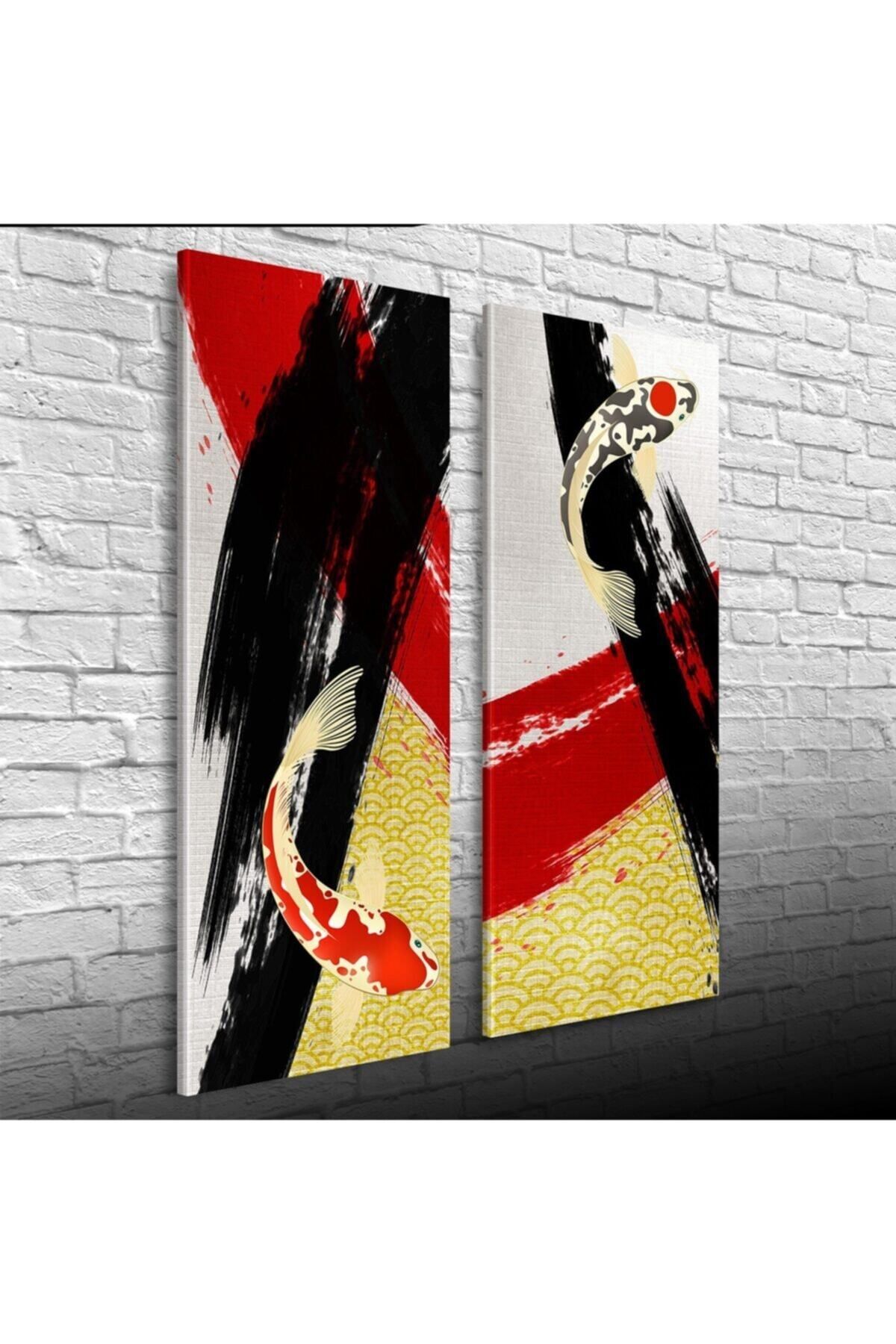 Kanonik Education Ying Yang Iki Parça Canvas Tablo (30x70)