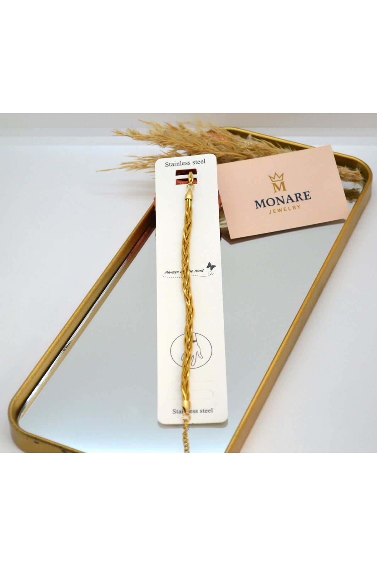 MONARE JEWELRY Monare Kadın Çelik Bileklik Kararmaz Suya Dayanıklı Antialerjik