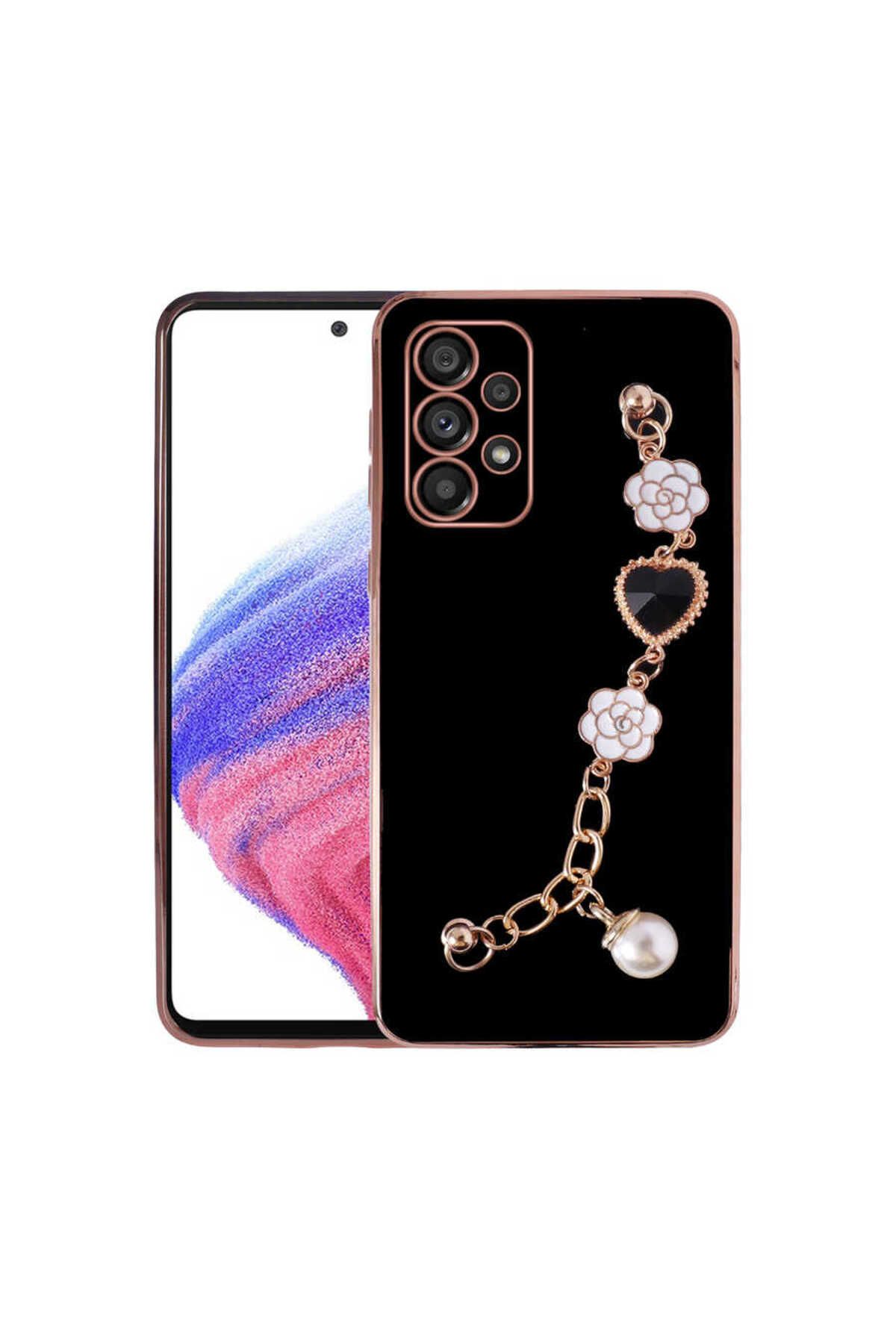 YTSGLOBAL Galaxy A53 5G Kılıf El Tutamaçlı Kamera Korumalı YTSG Taka Silikon Kapak - Siyah