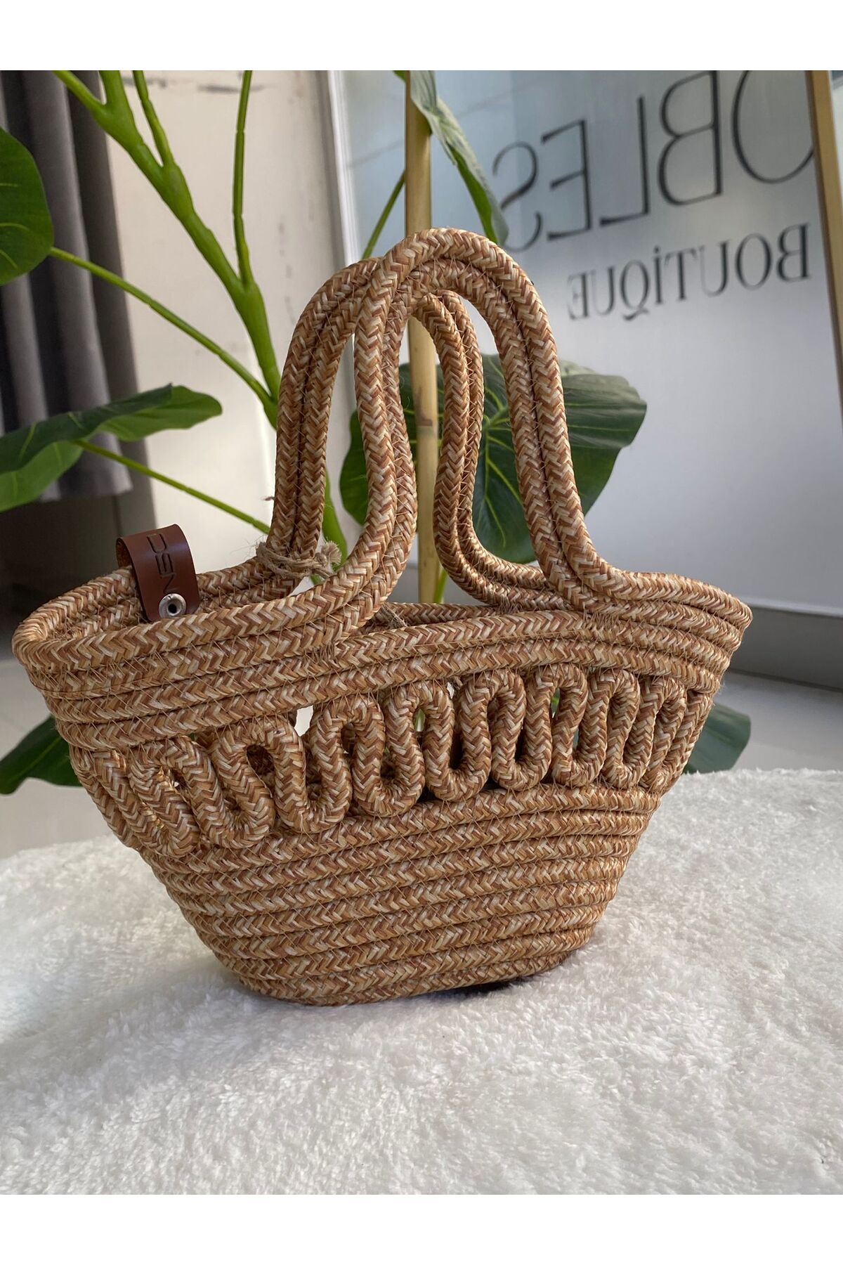 Nobles Jewellery Mini hasır yazlık çanta