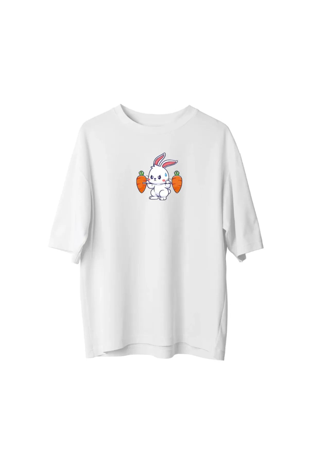 Koklonmoda Unisex Deadlift Havuç Baskılı Oversize T-Shirt