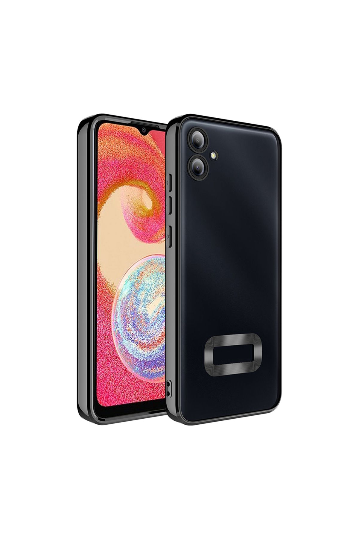 YTSGLOBAL Galaxy A06 Uyumlu Kılıf Kamera Korumalı Logo Gösteren YTSG Omega Kapak-Siyah