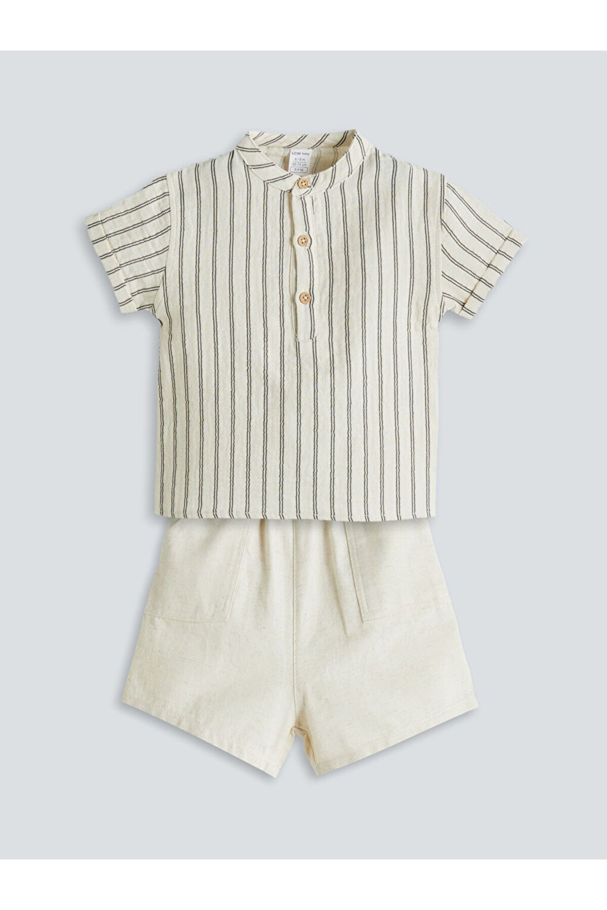 LC Waikiki Yeni Sezon Hakim Yaka Erkek Bebek Gomlek ve Sort 2'li - S5GA45Z1