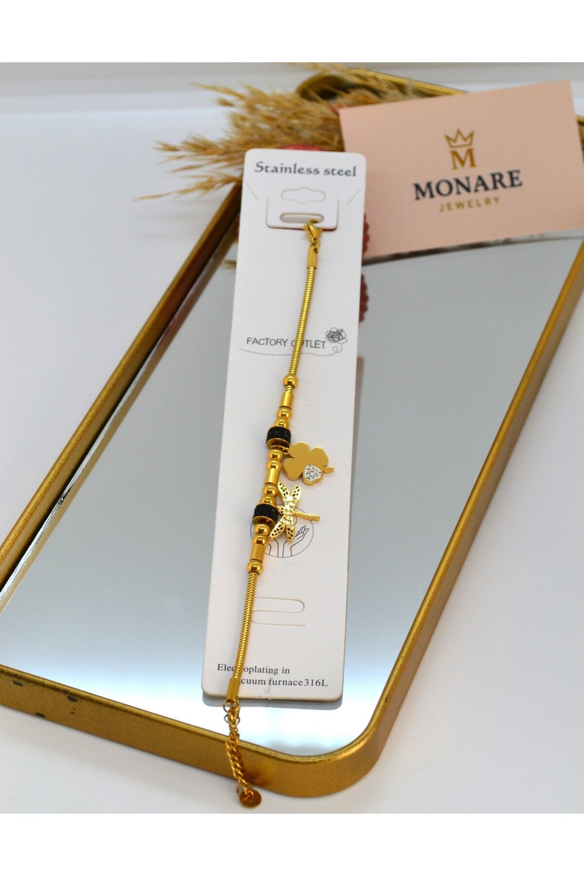 MONARE JEWELRY Monare Kadın Çelik Bileklik Kararmaz Suya Dayanıklı Antialerjik