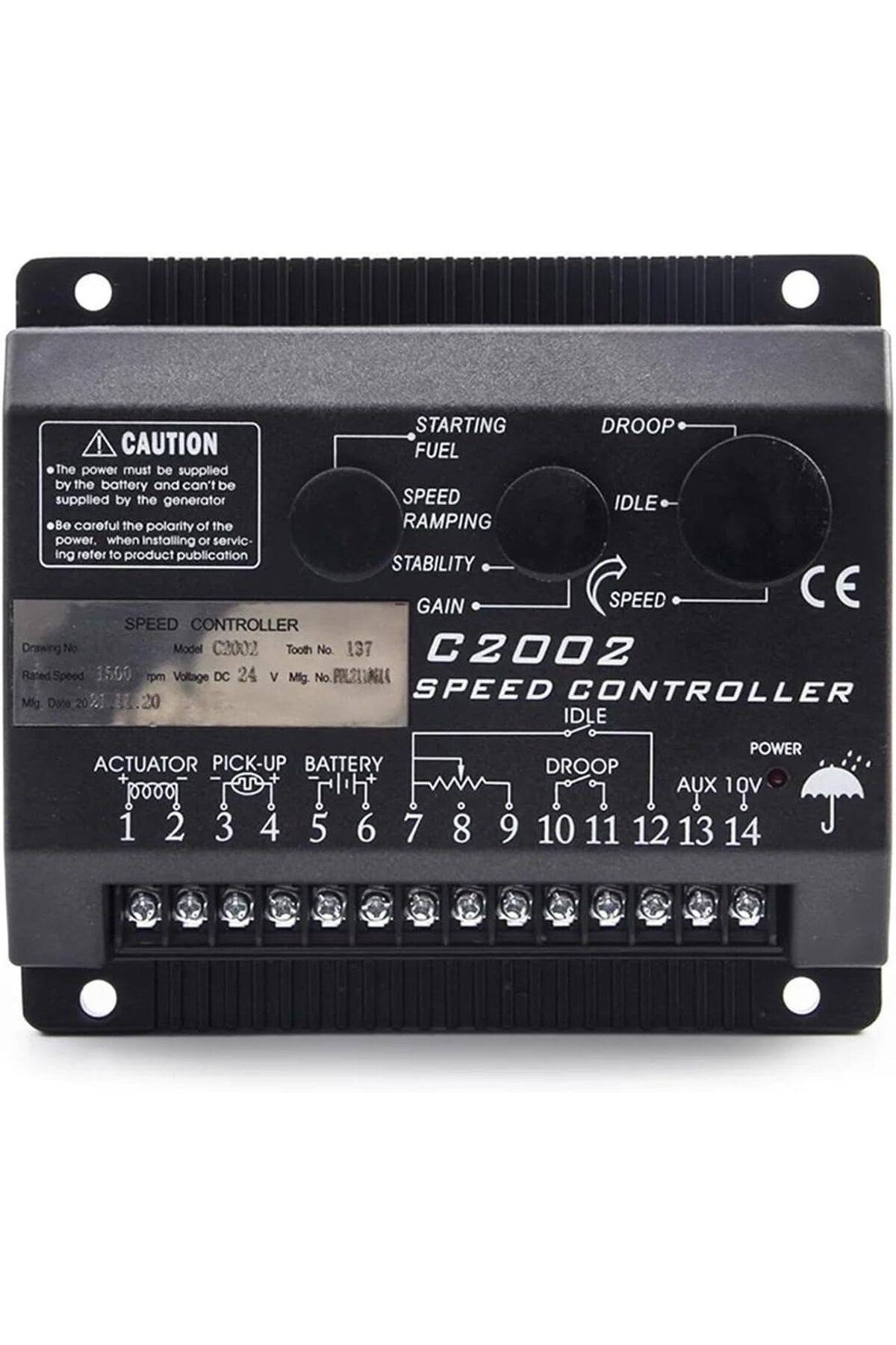GÜMRÜK BEY C2002 Dizel Motorlu Jeneratörler İçin Hız Kontrol Paneli Kontrol Regülatörü C2002 Speed Controller