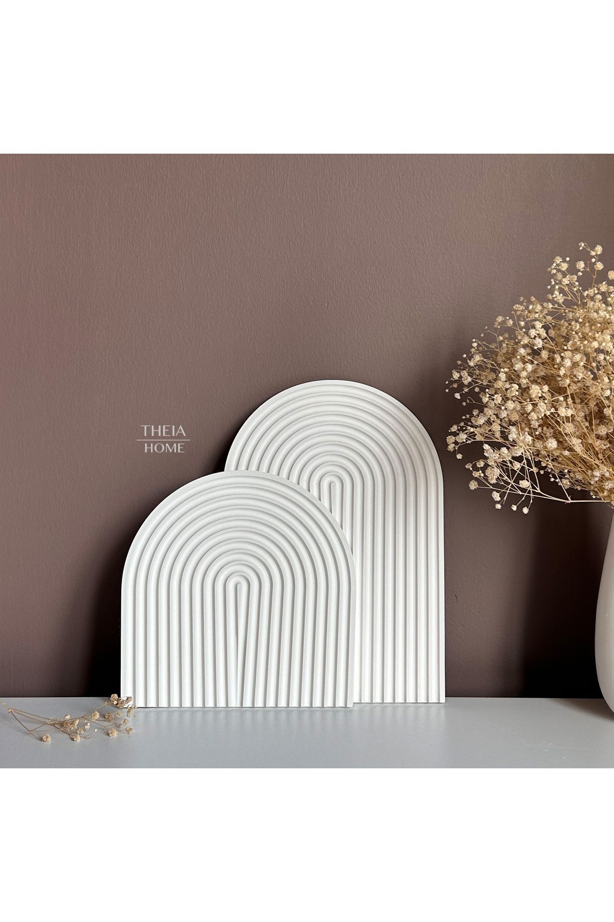 SerenityHaven 2'li Set Gökkuşağı Dekoratif Tabak Mum/Takı/Sunum Tabağı
