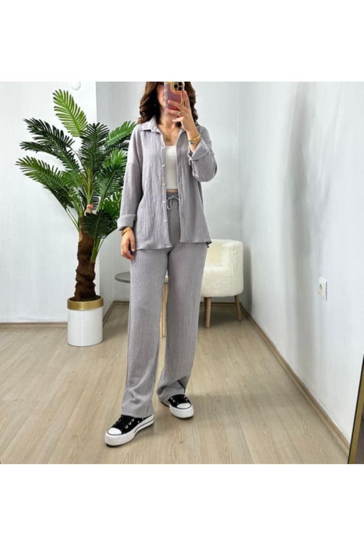 Leila GOFRE GÖMLEK PANTOLON İKİLİ TAKIM