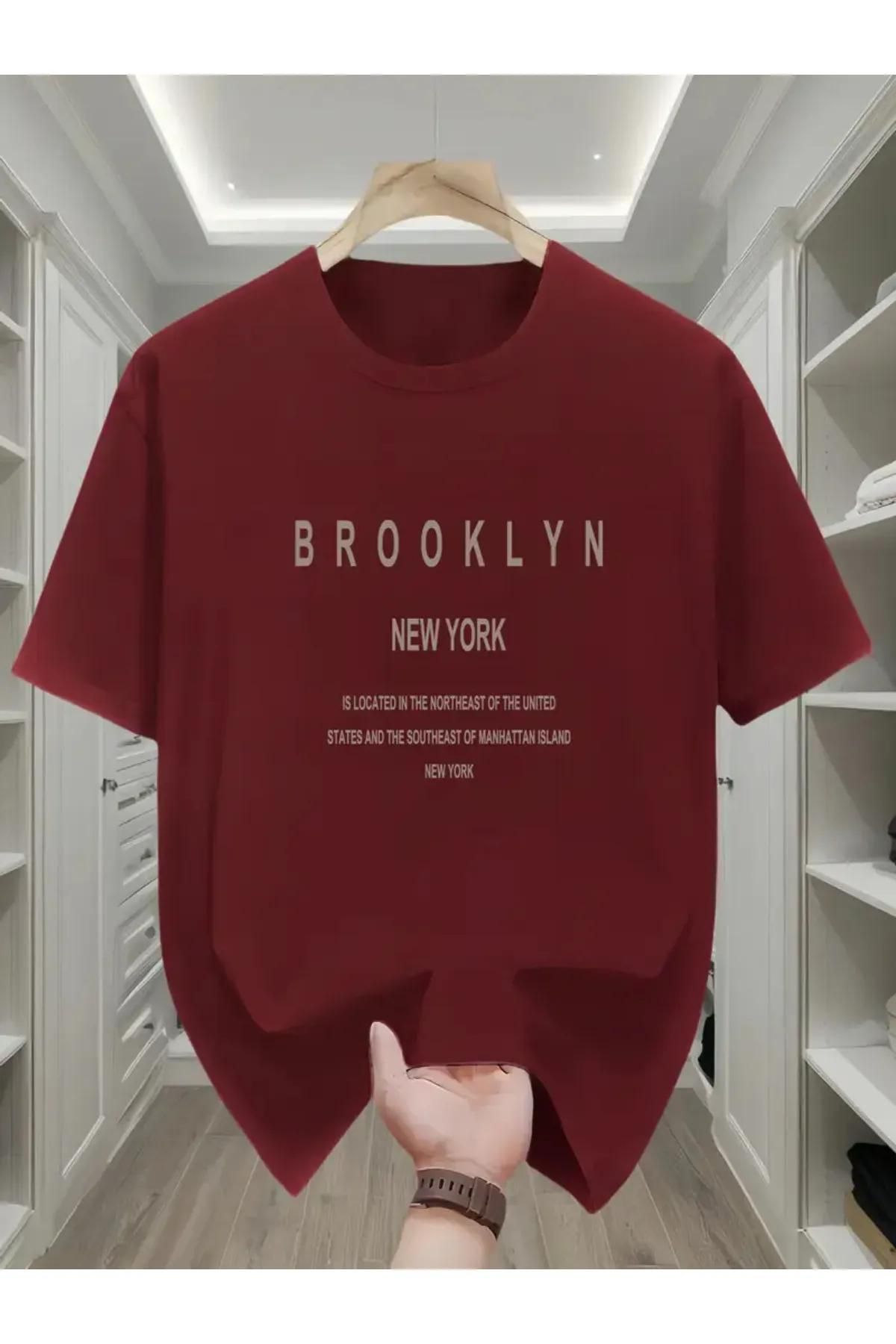 Koklonmoda Büyük Beden Unisex Brooklyn Baskılı Oversize T-Shirt