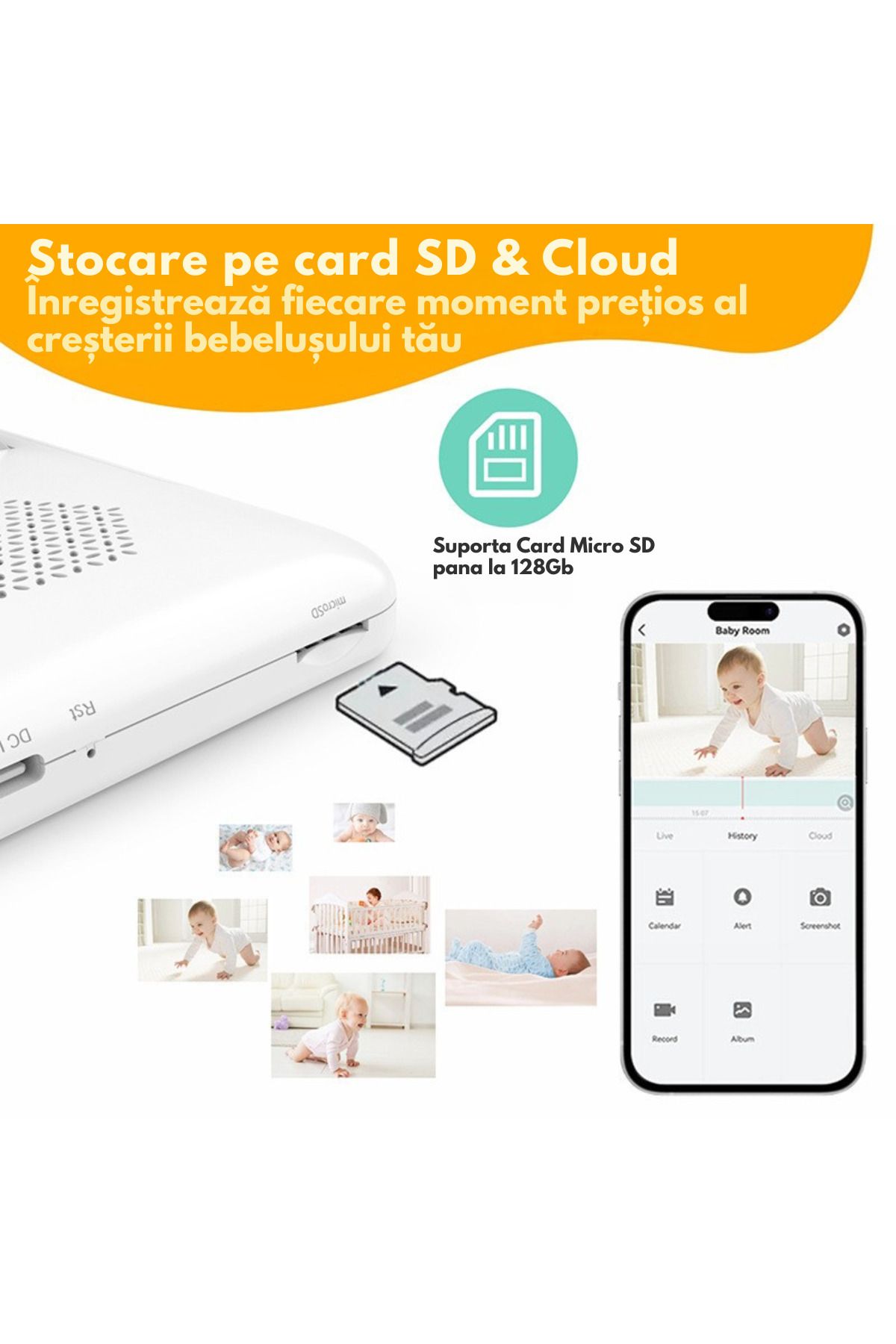 VisionHub-Baby Monitor Wifi 2in1 With Phone Application, Audio-video Camera Multi View, Night Vision, 355° Rotation 11