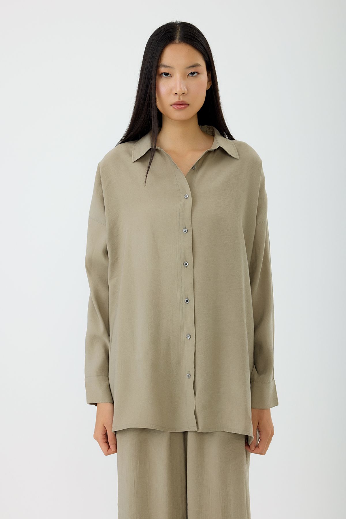 SEVİLEN Oversize Modal Gömlek