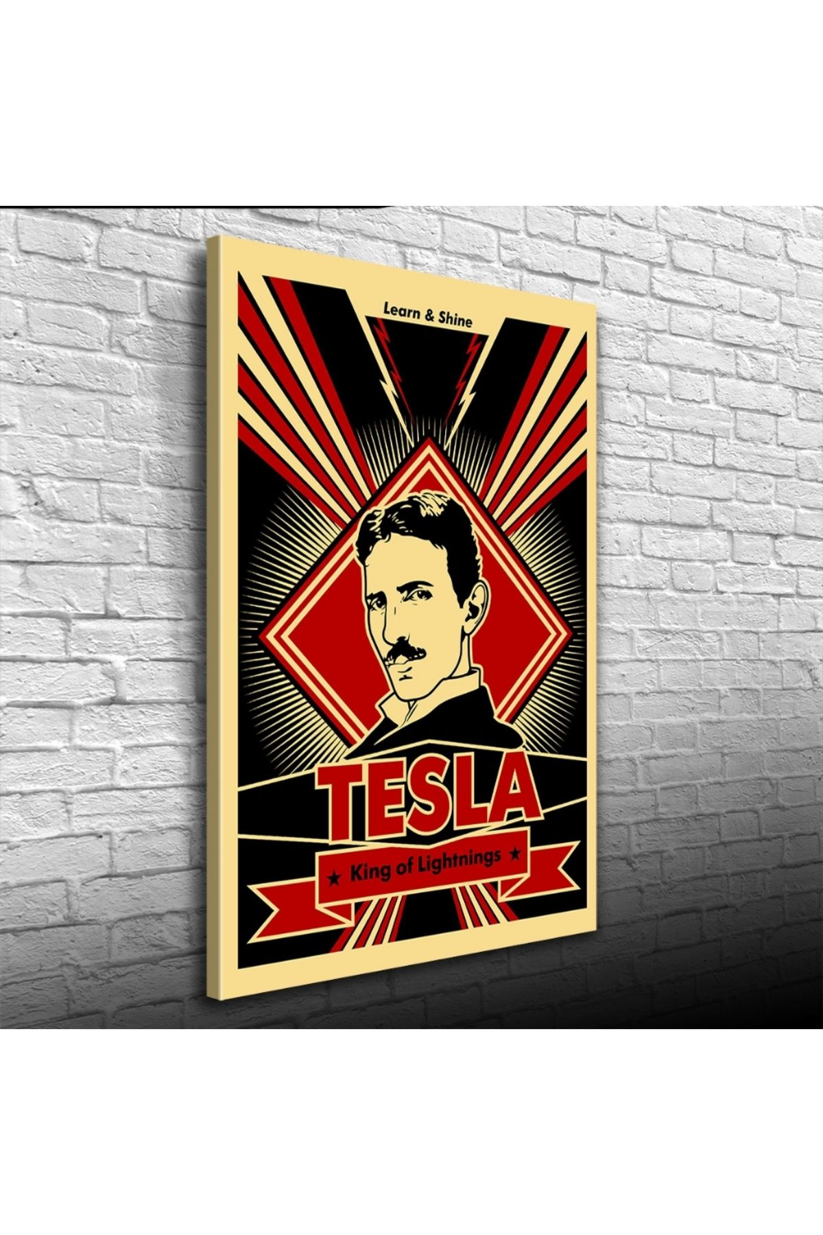 Kanonik Education Siyah Kırmızı Tesla Posteri Kanvas Tablo 50 x 70